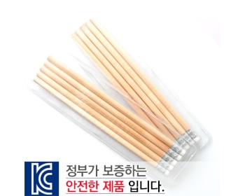 [국산]투명사각·원목나무연필5P세트