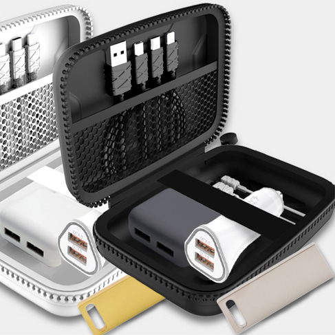 팝폰 USB 휴대폰 충전기 선물세트 CS07-1-BK