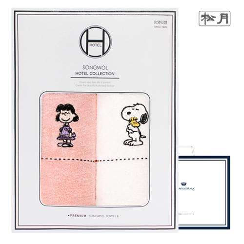 송월 스누피 프렌즈 2매 선물세트+쇼핑백 기념수건 답례품