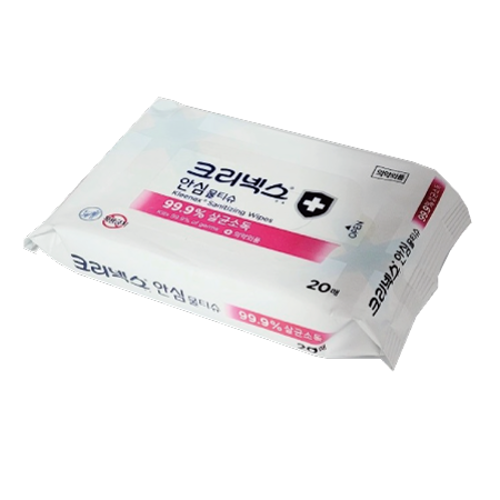 크리넥스 99.9% 항균 휴대용 안심물티슈 20매 (의약외품)