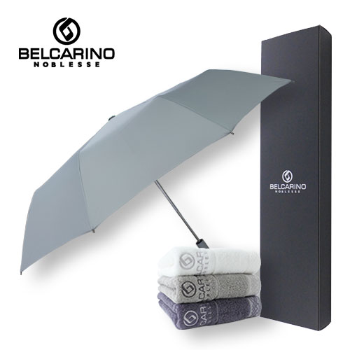 [벨카리노] 3단 10K 완전자동 파스텔 우산 + 170g 면사타올 세트