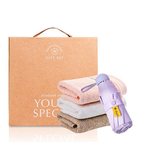 라라 낭만 호텔타올 + 마카롱 우산 세트 수건 선물세트