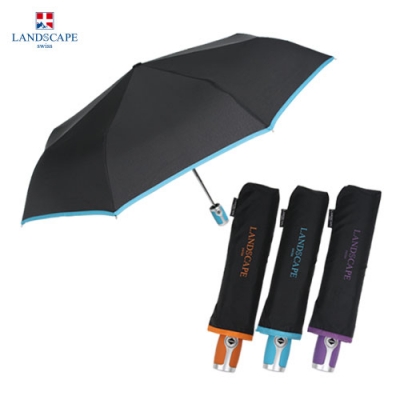 랜드스케이프우산 3단전자동폰지컬러바이어스 우산