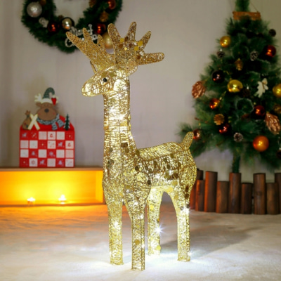 LED 반짝반짝 루돌프 사슴 장식(골드) 크리스마스장식